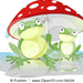 39228-Clipart-Illustration-Of-An-Adult-Frog-Holding-A-Mushroom-U