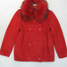 91014A-27A  PRADA RED WOOL COAT SIZE 2 4 6 PRICE USD51