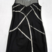 90920B-09A CHANEL BLACK WOOL&IMITATION ORGANZA DRESS SIZE 2 4 6 