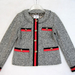 90924B-25A  CHANEL GREY WOOL COAT SIZE 2 4 6 PRICE USD48